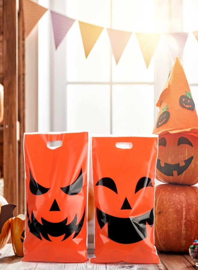 STEFORD 72PCS Large Halloween Pumpkin Face Trick or Treat Plastic Candy Bags,Jack-O-Lantern Halloween Goodie Bags Party Favors,11"x17" - Image 5